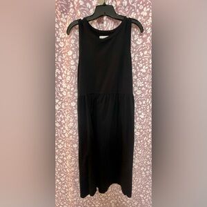 (S32) XL Nouveau Monde Black Knit Drop Waist Sleeveless Knit Midi Sundress